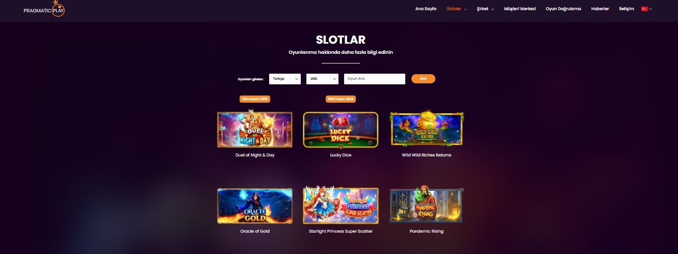 AmgBahis Pragmatic Play Sağlayıcısı Oyunları